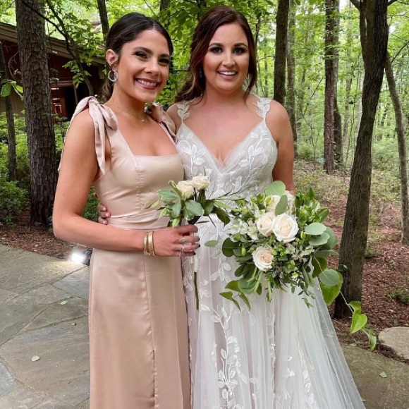 Show me you MUMU Claire Midi Dress In color Champagne Luxe Satin - Picture 3 of 4